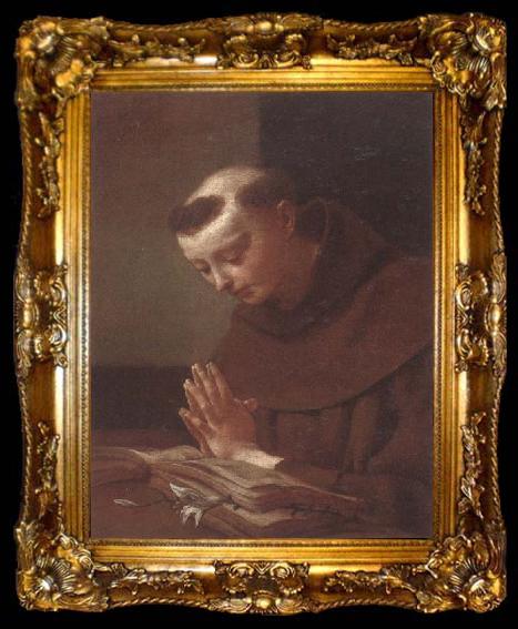 framed  unknow artist Saint anthony of padua in prayer, ta009-2